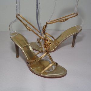 Lea Foscati Size 9 M Eur 3 Gold Heeled Sandals New Women's Shoes